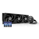 ARCTIC Liquid Freezer III 420 - Water Cooling PC, AIO CPU Water Cooler, Intel & AMD, Efficient PWM-controlled pump, Fan: 200–1700 rpm, LGA1851 und LGA1700 Contact Frame - Black