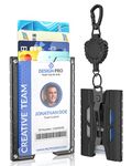 Badge Holder ID/IC Credit Badge Reel with Metal Clip Holds 1 to 5 Cards Perfect for When You Need to Get Access at Work to Secure Areas and You Need an Easy Way to Carry Your Access Badge