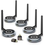 AIMIBO Wireless HDMI Transmitter and 4 Receivers, 5.8G @60Hz, Plug & Play HDMI Wireless Multiple TVs Extender for Streaming Video/Audio from Laptop, Camera, TV Box to TVs, Projectors, Monitors -165FT