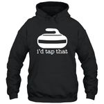 HOGOTOCLUB I'd Tap That Funny Curling Sport Curler Player Fans Unisex Hoodie Gift Women Men Hoodie (Black;XL)