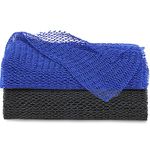 African Net Long Bath Net Sponge,JASSINS African Bathing Sponge,Body Exfoliating Long Net Shower Body Scrubber Back Scrubber Skin Smoother,Stretch Length to 66 Inch (Black and Blue)