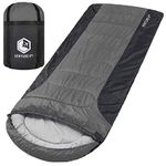 3-Season XL Sleeping Bag, Extra Large – Lightweight, Comfortable, Water Resistant, Backpacking Sleeping Bag for Big and Tall Adults – Ideal for Hiking, Camping & Outdoor Adventures – Silver/Gray