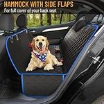 Active Pets Back Seat Cover for Dogs - Standard Dog Hammock for Car w/Mesh Window - Non-Slip, Waterproof Back Seat Protector for Travel - Blue