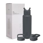 Simple Modern Water Bottle with Straw, Handle, and Chug Lid Vacuum Insulated Stainless Steel Metal Thermos Bottles | Large Leak Proof BPA-Free for Gym, Sports | Summit Collection | 40oz, Graphite