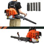 Backpack Leaf Blower, 52CC 550 CFM 2-Stroke Engine Gas Leaf Blower, High Strength Gas Powered Leaf Blower Snow Blower Dust Blower for Outdoor from USA Fast Arrival (EB430)