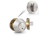 Probrico Deadbolt with Key, Cylinder Deadbolt Lockset, Front Entrance Deadbolt Lock, Security Single Deadnolt with Turn Lock, 1 Pack