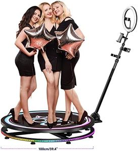 360 Photo Booth Machine with Software APP Remote Control for Parties People to Stand on Free Customize Logo - JIYANG Auto Slow Motion Rotating (39.4")