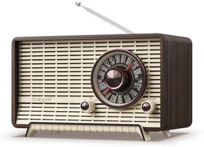 YOWGUIF AM FM Radio Classic Retro Wood Table Radio Bluetooth Speakers Radios Plug-in Wall with Rotary Knob Great for Home, Office