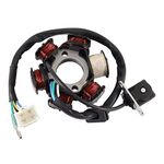 GOOFIT 6 Pole Coil 5 Wires Male Plug Ac Half-Wave Ignition Magneto Stator Replacement For Gy6 50cc 70cc 90cc 110cc 125cc Engine Atv Quad Pocket Bike Scooter Buggy Go Kart