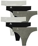 Balanced Tech Women's Seamless Thong Panties 6-Pack - Grey/Charcoal/Black - Large