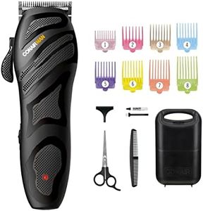 ConairMAN Number Cut, Cord/Cordless Men’s Hair Clippers and Trimmers Set, Includes Barber Comb and Scissors, Cleaning Brush, Oil, Blade Guard and Deluxe Storage Case, At-Home Clipper Kit, Rechargeable