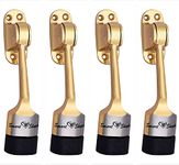 Smart Shophar Brass Vanilla Door Stopper 6 Inches Gold Silver Pack of 4 with Screws/Designer Foot Door Stopper with Rubber Tip Bottom/Home, Office, Bathroom/Slip-Resistant/All Type Doors