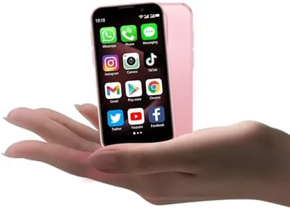 soyes Mini Phone World's Smallest 3.0" HD Touch Screen Mini Smartphone Unlocked Android Compact Mobile Phone for Students Cell Phone wih Quad-Core Dual SLM Face lD 2GB+16GB Pink