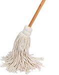 Tidy Tools Large Wet Deck Cotton Mop with Solid Wood Handle (11 Oz, White)