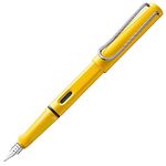 LAMY safari yellow - Fountain Pen with ergonomic grip & polished steel nib in size M - ideal for any Writing & Calligraphy - including LAMY T 10 blue cartridge - Right-Handed