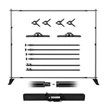 NEEWER Backdrop Stand Heavy Duty with Widened Bases, 10x8ft Background Stand with 4 Crossbars, 2 Telescopic Poles, 4 Spring Clips, and Carrying Bag for Photoshoot Studio Party Wedding, NK-ST300