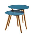 Convenience Concepts Oslo Nesting End Tables, Blue / Natural