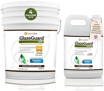 CoverTec GlazeGuard Satin Floor Sealer Wall Sealer for Ceramic, Porcelain, Stone Tile Surfaces (4 Gal -Prof Grade (2) Part Kit)