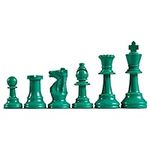 WE Games Color Bright Plastic Staunton Tournament Chessmen with 3.75 in. King - Half Set (Teal Green)