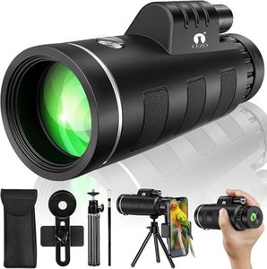 Cezo 40x60 Monocular Telescope with Smartphone Adapter, High Powered BAK4 Prism FMC Monocular for Kids & Adults, Compact Low Light Vision Telescope for Wildlife, Camping, Travel & Outdoor Adventures