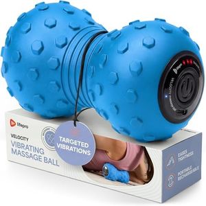 LifePro 4-Speed Vibrating Massage Ball - Peanut Massager Combines a Lacrosse Ball with Vibrating Foam Roller | Vibration Roller for Recovery, Mobility & Deep Tissue Trigger Point Therapy