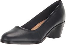 Clarks Womens Emily 2 Ruby, Navy Leather, 9 Wide