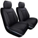 Aierxuan Front Leather Car Seat Covers Waterproof Universal Fit for Toyota Highlander Prius Camry Rav4 Yaris Sienna FJ Cruiser Outback Honda Civic Pilot Ford Hyundai Mazda (2PCS Front/Black)
