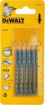 DEWALT DT2160-QZ 76x50mm Jigsaw High Speed Steel Blades for Metal (Pack of 5)