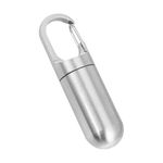 Keychain Pill Holder Portable Stainless Steel Pill Box Container Waterproof Toothpicks Holder Mini Pill Case for Outdoor Travel Purse Pocket