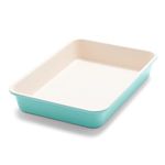 GreenLife Healthy Ceramic Non-Stick 33 cm x 23 cm Rectangular Cake Baking Tin, PFAS-Free, Turquoise