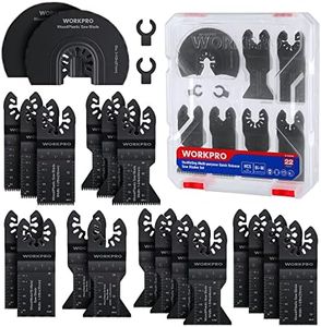 WORKPRO Cuchillas de Sierra Oscilante 22-piezas, Hojas de Corte para Herramientas Oscilantes Multifunción, Accesorios Multiherramienta Universal para Cortar Madera, Clavos, Metal