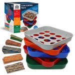 Nadex Quick Sort Coin Organizing Color Coded Sorting Trays for Pennies, Nickels, Dimes, and Quarters - Coin Wrappers Included (5 Trays)