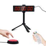 Ousmile Gym Timer, Gym Clock with Start/Stop Button, Interval Timer for Workout, 12/24H Digital Time Stop Clocks with Stand, Portable Stopwatch Countdown Clock with Remote, Fitness Time for Home Gym