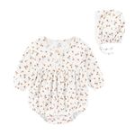 Ruliby Summer Baby Girl Clothes Gift Set Floral Bodysuit with Hat 6-9 Months