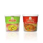 Mae Ploy Green Curry & Red Curry Paste Value Pack - 400g each (Pack of 2)