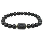 Cancer Zodiac Sign 8mm Matt Black Onyx NaturalStone Fashion And Spiritual Bracelets for Men Women Unisex