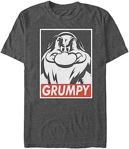 Disney Men's Snow White and Seven Dwarfs Grumpy Graphic T-Shirt, Charcoal Heather, Medium