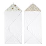 aden + anais Essentials Hooded Baby Bath Towel, Super Soft 100% Cotton, 2 Pack, Tanzania