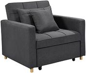 Sarantino Suri 3-in-1 Convertible Lounge Chair Sofa Bed - Dark Grey