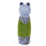 Sharpex Frog Shape Garden Animal Statue/Lawn Yard Art Sculpture Decorations, Indoor/Outdoor Art Lawn Ornaments Garden Gnome Sculpture for Patio, Yard or Lawn (Artificial Grass)