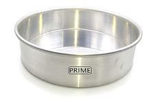 Prime Bakers and Moulders Round Aluminum Baking Cake Pan/Mould For Oven (9 Inch), Silver