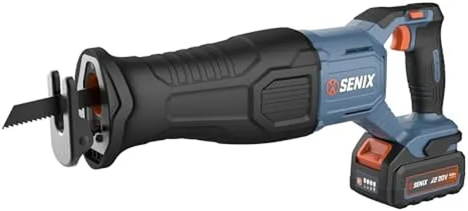 SENIX X2 20 Volt Max* 1-Inch Compact Reciprocating Saw Power Tool Set, Variable Speed, 3200 SPM Max, Quick Blade Release, 3-Mode LED Light, Includes Battery and Charger (PSRX2-M3)