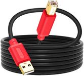 Tan QY Printer Cable 30Ft, USB 2.0 High Speed Gold-Plated Connectors Printer Scanner Cable Cord A Male to B Male for HP, Canon, Lexmark, Dell, Xerox, Samsung etc (30Ft, Red)