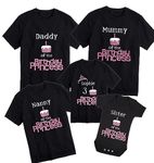 Matching Family Birthday Girl T-Shirts Personalised Pink Glitter Mummy Daddy Brother Sister Nanny