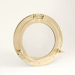 Deluxe Nautical Brass Polished Porthole Mirror | Pirate's Boat Decorative Mirror | Captain's Maritime Beach Home Decor & Gifts | Nagina International (8 Inches)