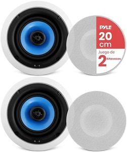 2-Way In-Wall In-Ceiling Speaker System - Dual 8 Inch 300W Pair Of Ceiling Wall Flush Mount Speakers W/ 1" Silk Dome Tweeter, Adjustable Treble Control - For Home Theater Entertainment - Pyle PIC8E