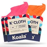 Koala XL Lens Cleaning Cloth | Japanese Microfiber Glasses and Screen Cleaner | Safe for All Multi-Coated Eyeglass and Camera Lenses, Pink and Orange (Pack of 3)