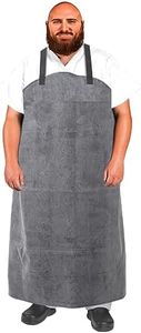 Urby Big and Tall Plus Size Work Apron: Flame Resistant Leather Welding Apron, Wood and Workshop Canvas. Butcher Rubber., Grey, X-Large