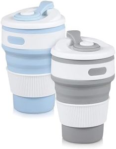 2Pcs Collapsible Cups for Traveling - 12oz Collapsible Cup with Lid Travel Coffee Tumbler Reusable Collapsible Coffee Cup Valentines Cups - Camping Cups Collapsible Travel Cup Insulated Coffee Mug