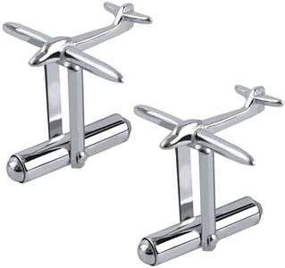 925 Sterling Silver Cufflinks for Men,cuff links mens,Men's Silver Aircraft Cufflinks for Dad Father Grand-Father,Tuxedo Shirt Cuff Links,tuxedo studs, tuxedo buttons, tuxedo studs and cufflinks set,Wedding Cufflinks (Set of 2)